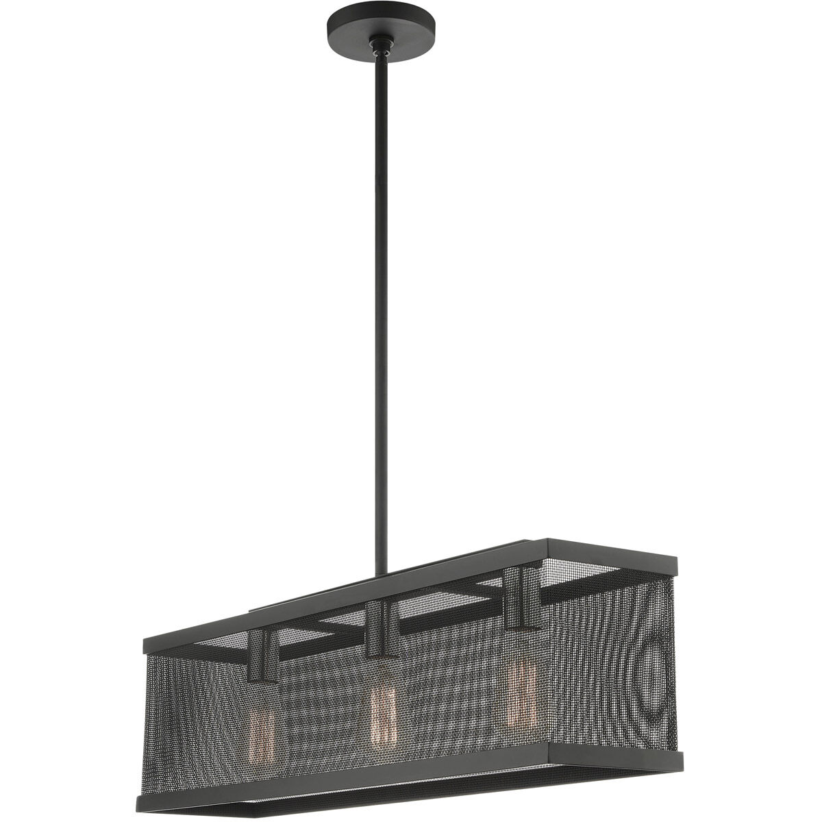 Industro 3 Light 7 inch Black with Brushed Nickel Accents Chandelier Ceiling Light