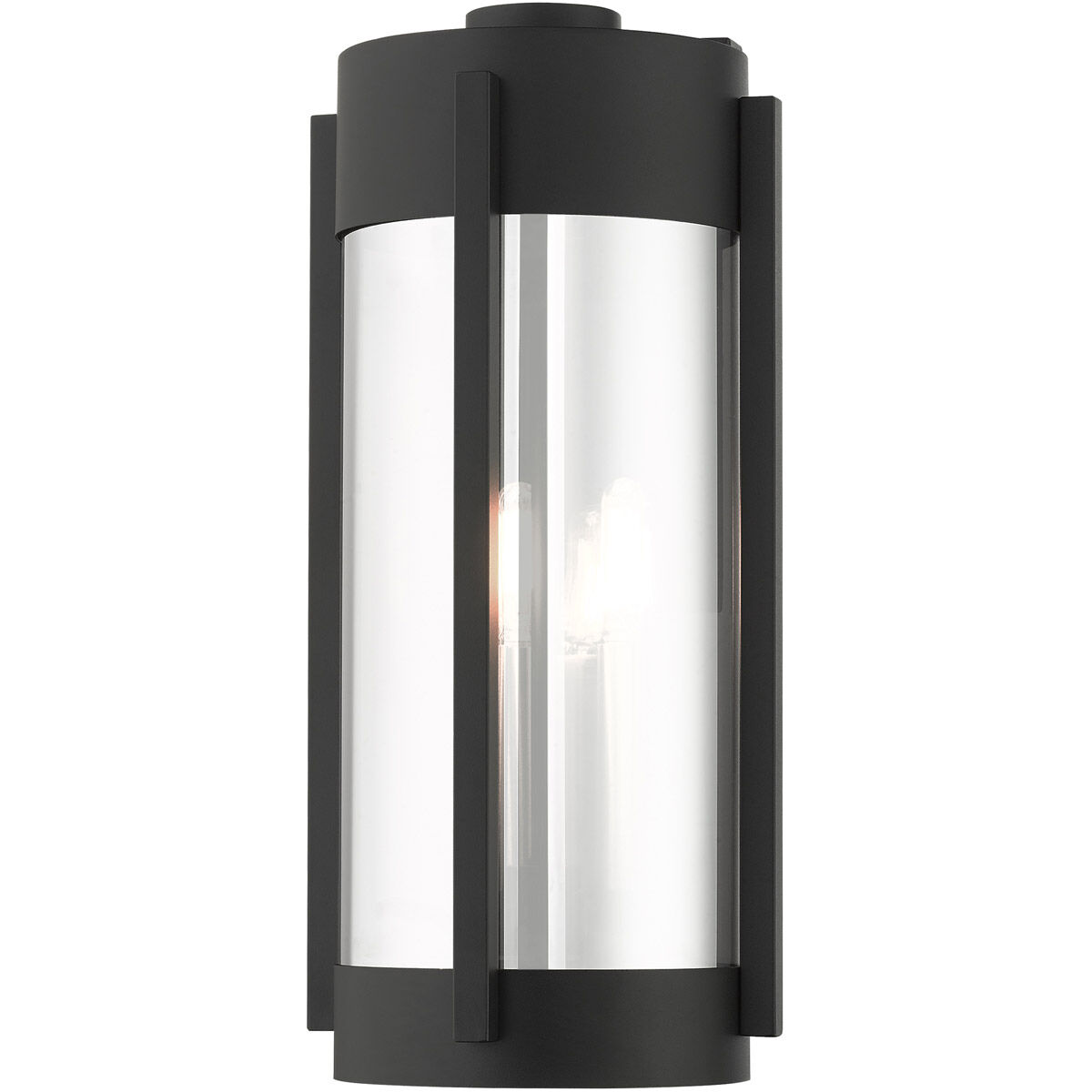 Sheridan 3 Light 19 inch Black with Brushed Nickel Candles Outdoor Wall Lantern