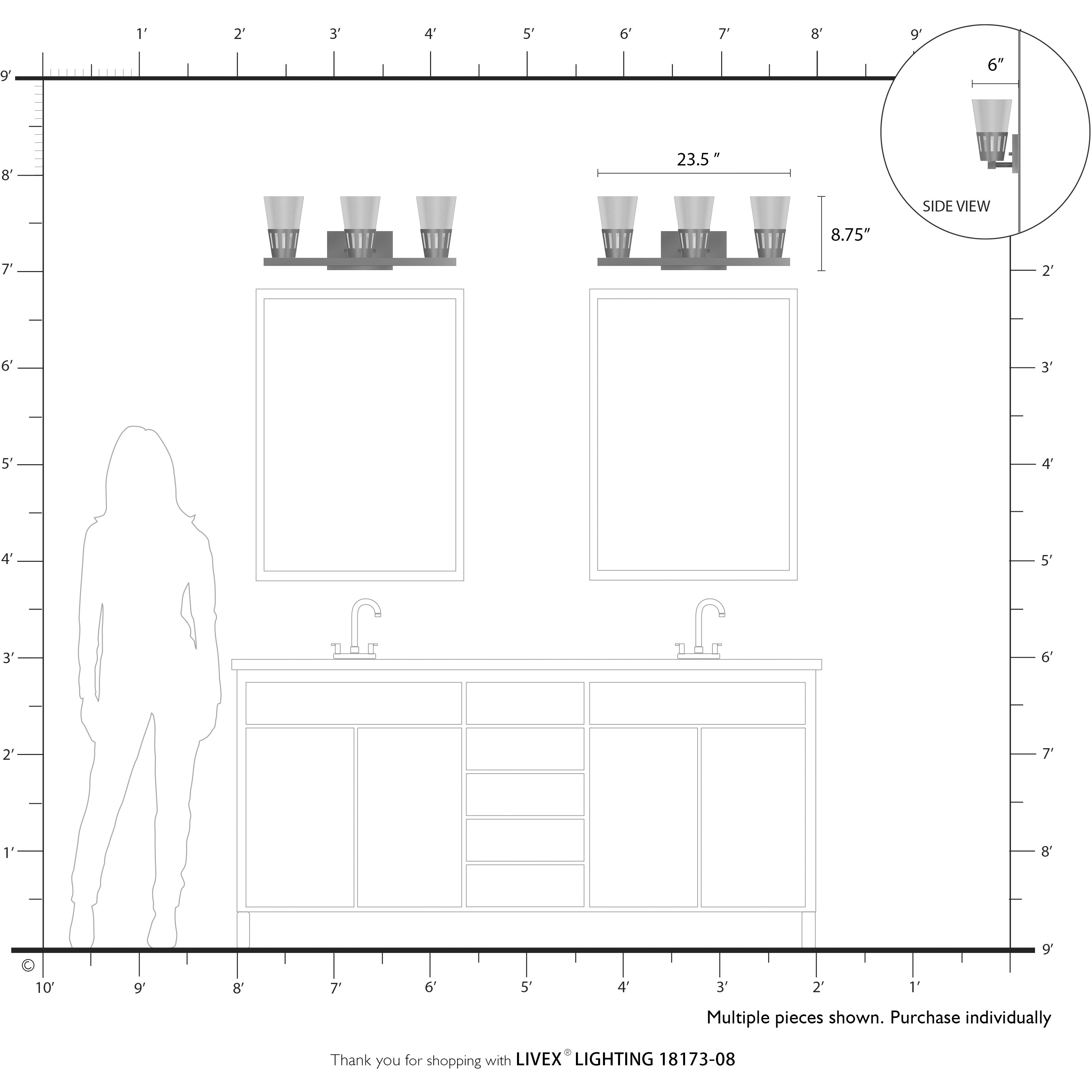 Bennington 3 Light 23.5 inch Natural Brass Vanity Sconce Wall Light