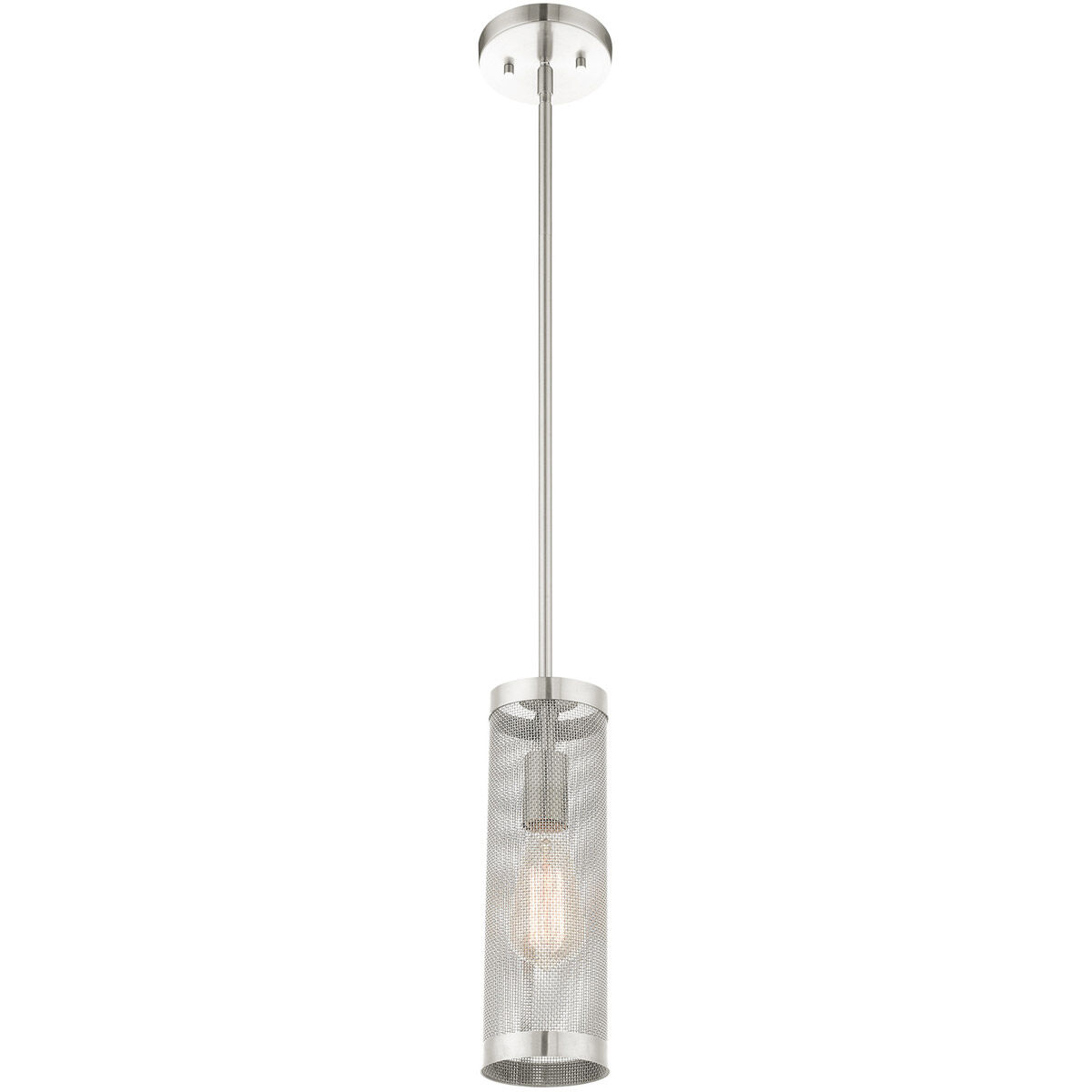 Industro 1 Light 5.13 inch Brushed Nickel Pendant Ceiling Light