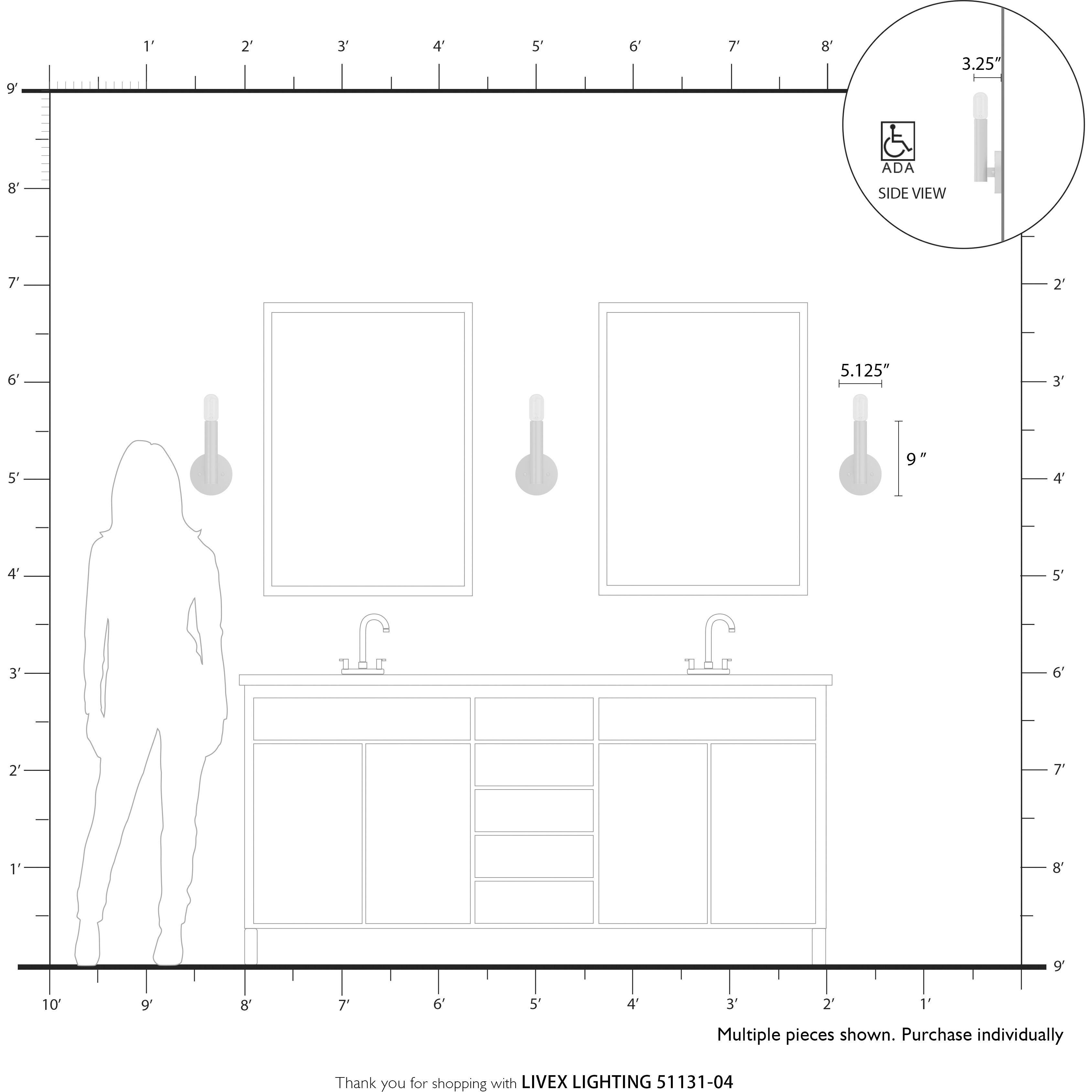 Copenhagen 1 Light 5.13 inch Black ADA Wall Sconce Wall Light, Single