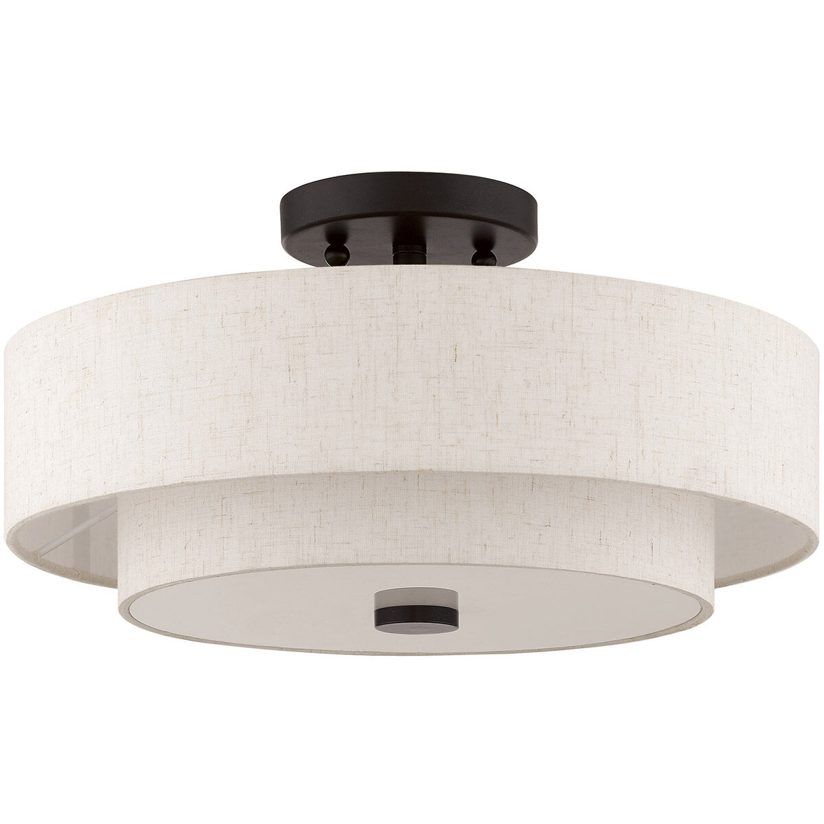 Claremont 3 Light 15 inch English Bronze Semi-Flush Mount Ceiling Light
