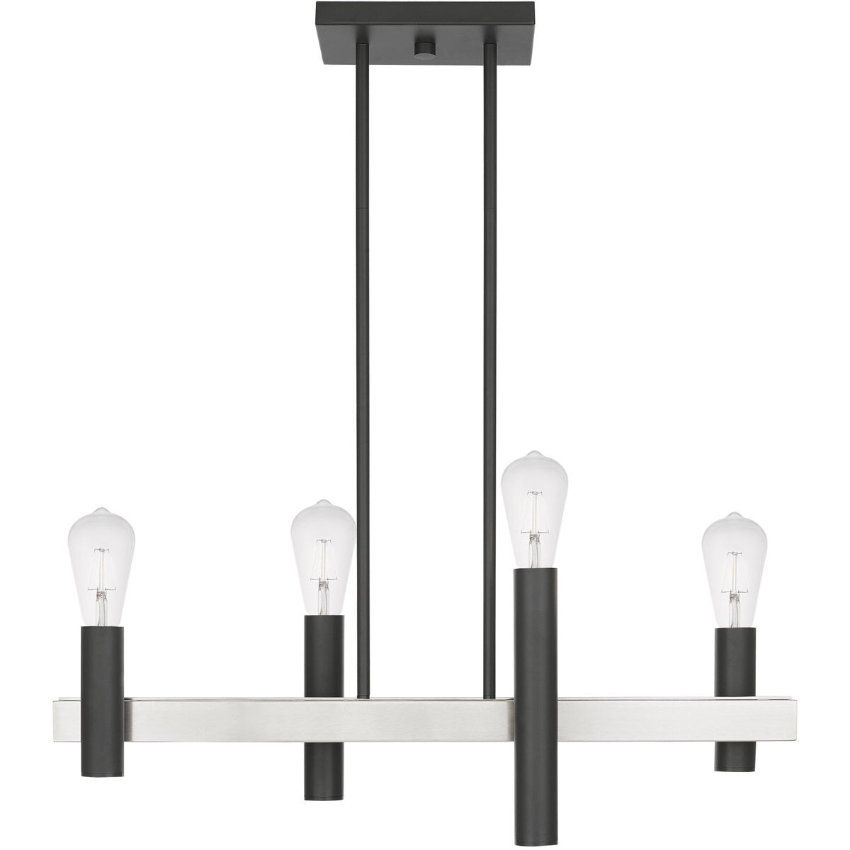 Helsinki 4 Light 8 inch Scandinavian Gray with Brushed Nickel Accents Chandelier Ceiling Light