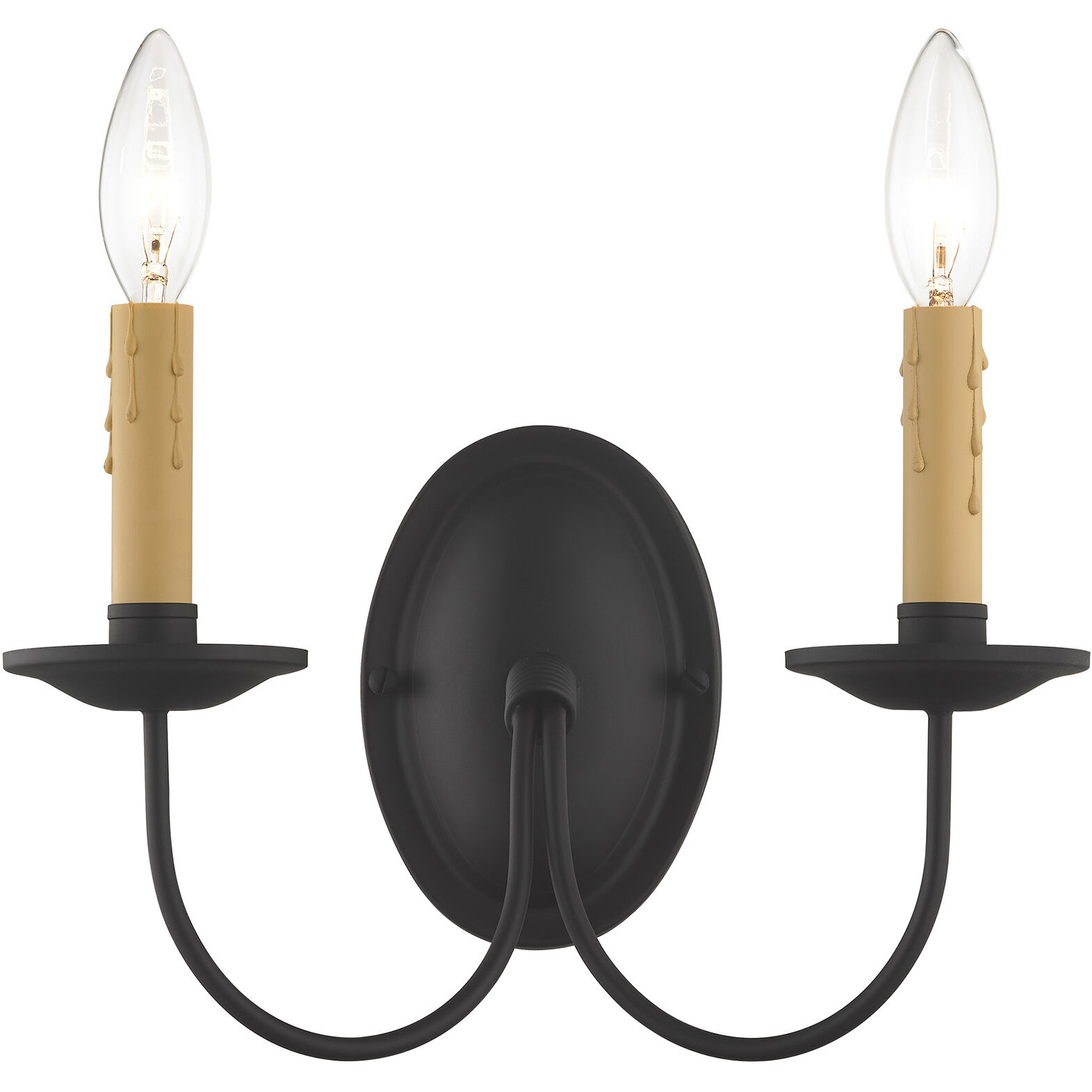 Heritage 2 Light 12 inch Black Wall Sconce Wall Light