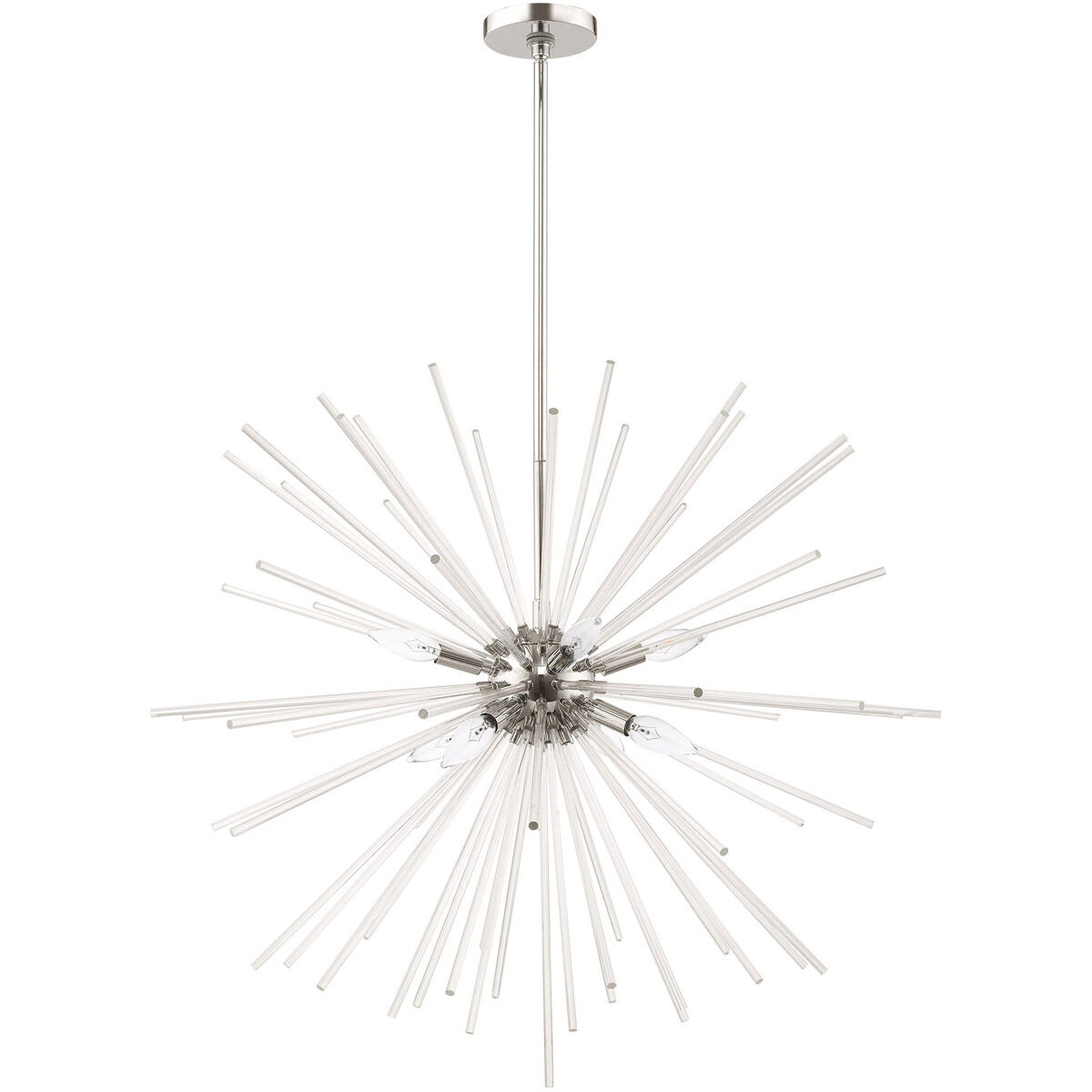 Utopia 8 Light 34 inch Polished Chrome Pendant Chandelier Ceiling Light
