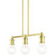 Lansdale 3 Light 24 inch Satin Brass Linear Chandelier Ceiling Light