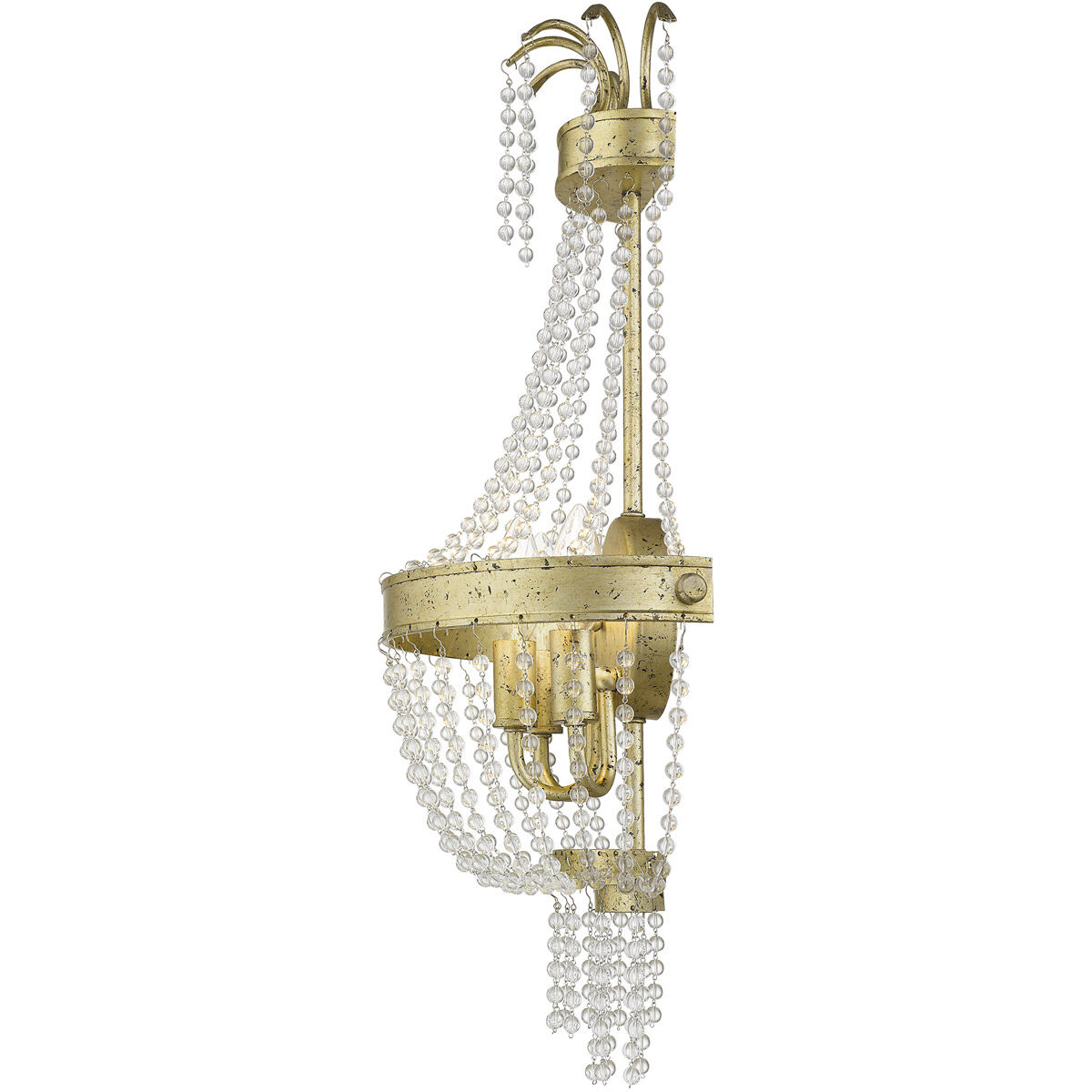 Valentina 3 Light 13 inch Hand Applied Winter Gold Wall Sconce Wall Light