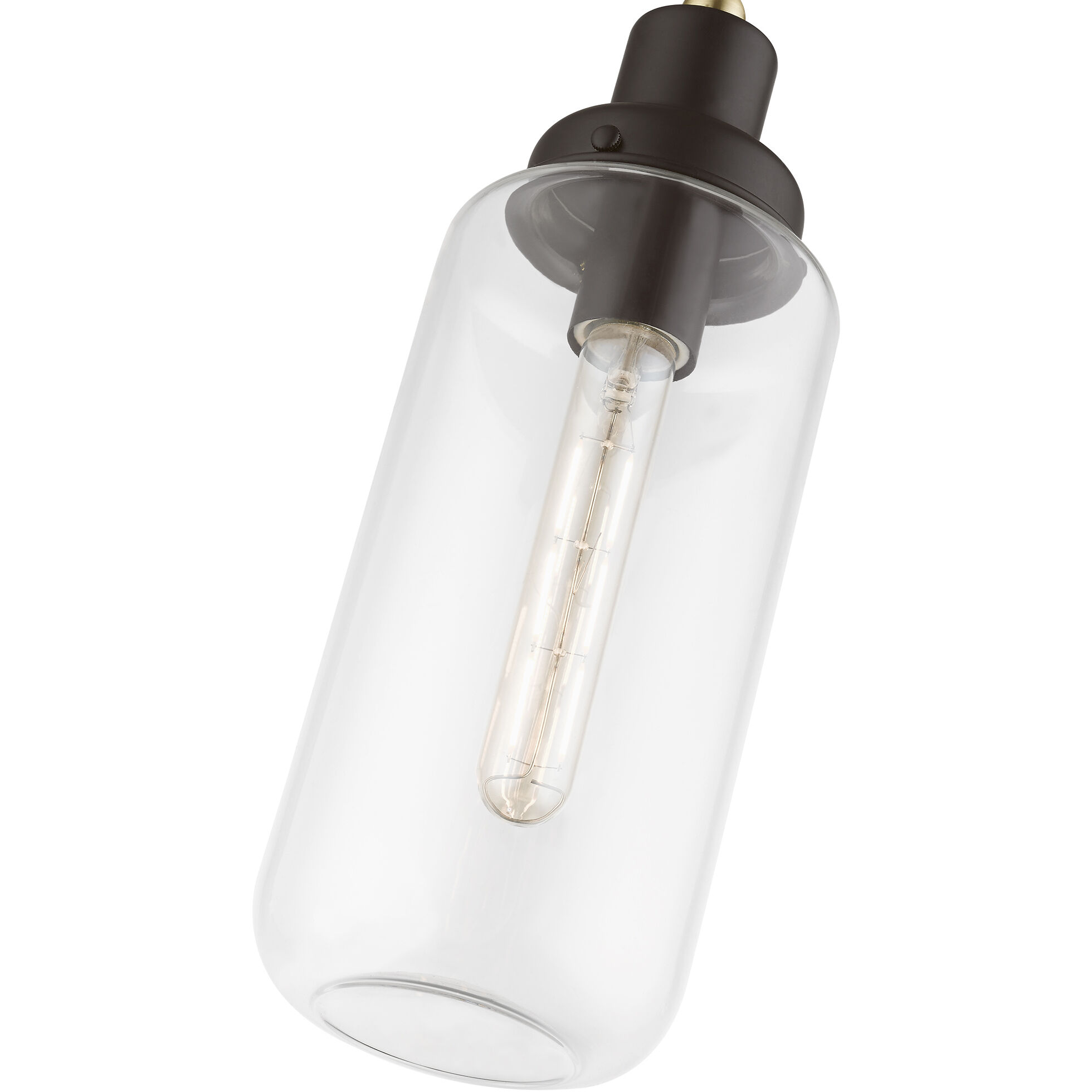 Oakhurst 1 Light 5 inch Bronze with Antique Brass Accent Mini Pendant Ceiling Light