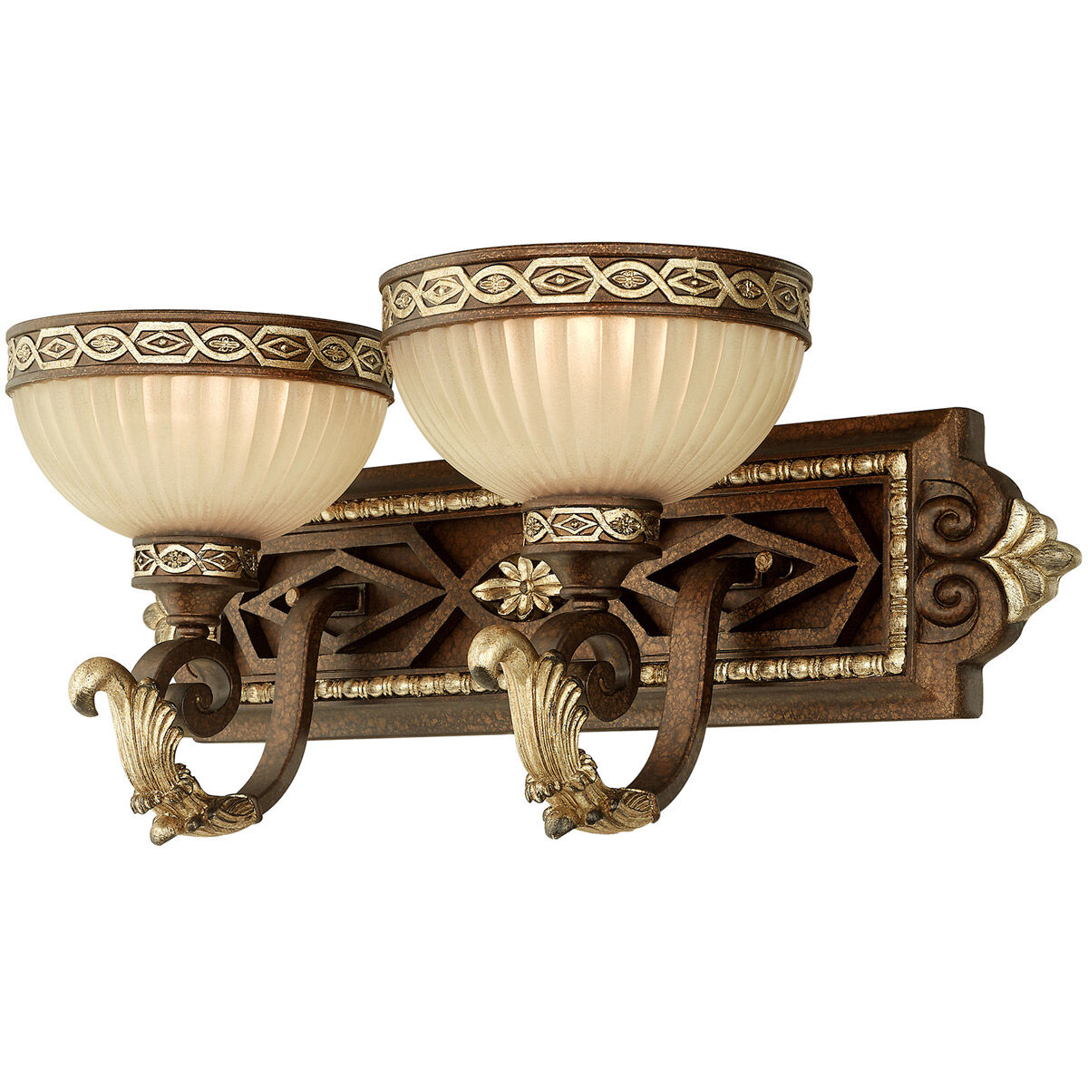 Seville 2 Light 23 inch Palacial Bronze with Gilded Accents Bath Vanity Wall Light