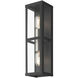 Gaffney 2 Light 16 inch Black with Brushed Nickel Finish Accents Outdoor ADA Wall Lantern in Black with Brushed Nickel Accent