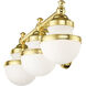 Oldwick 3 Light 24 inch Polished Brass Vanity Sconce Wall Light
