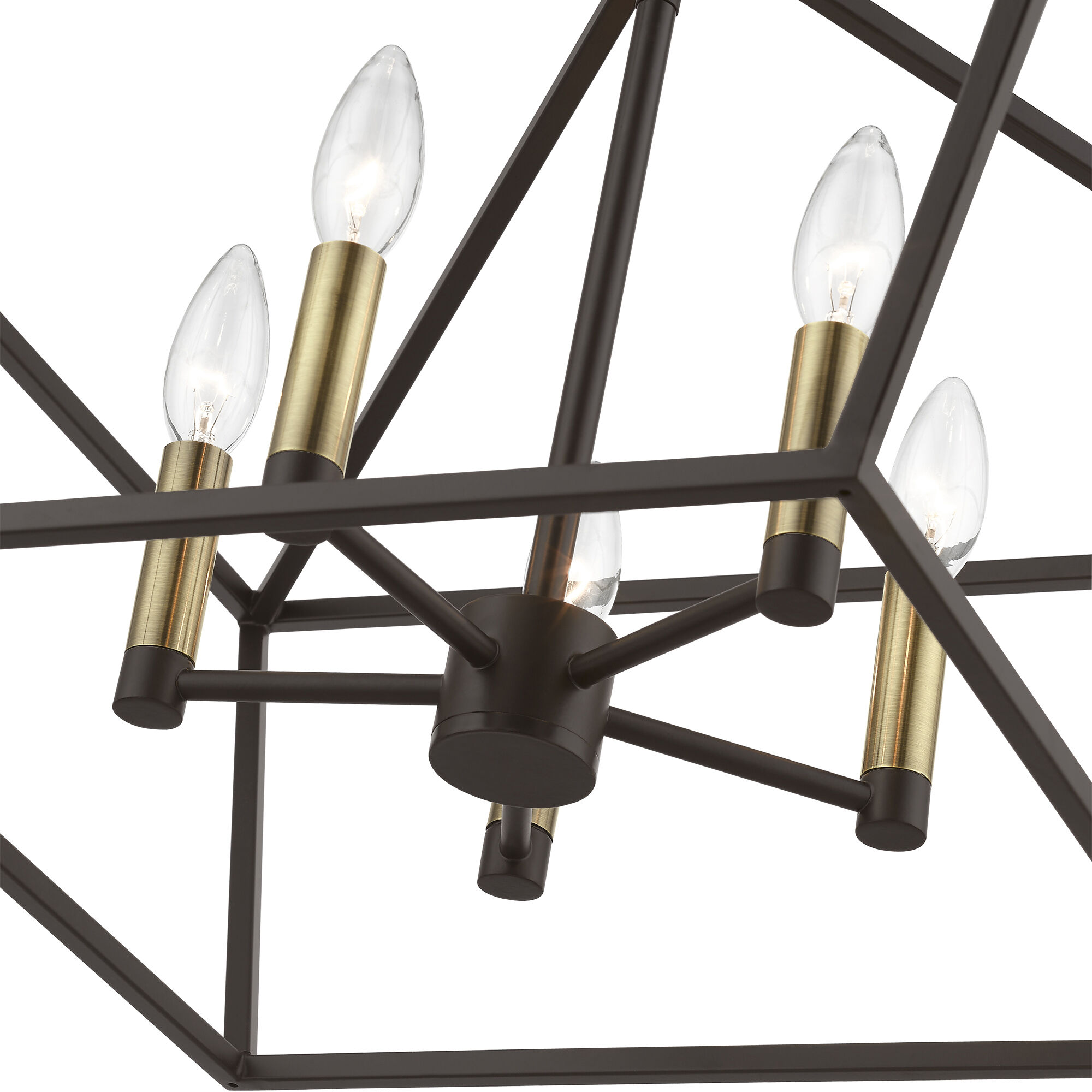 Devone 5 Light 22 inch Bronze with Antique Brass Accents Chandelier Ceiling Light
