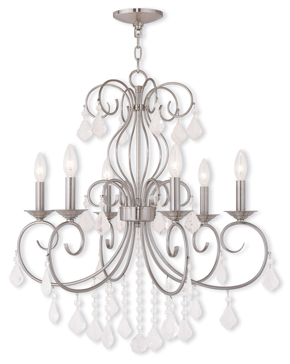 Donatella 6 Light 25 inch Brushed Nickel Chandelier Ceiling Light