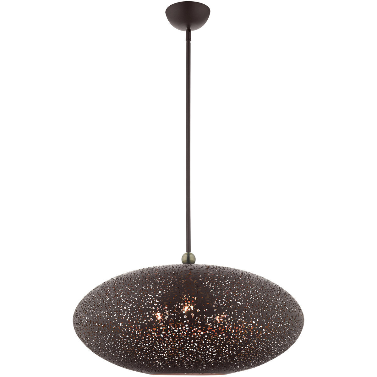 Charlton 3 Light 24 inch Bronze with Antique Brass Accents Pendant Ceiling Light