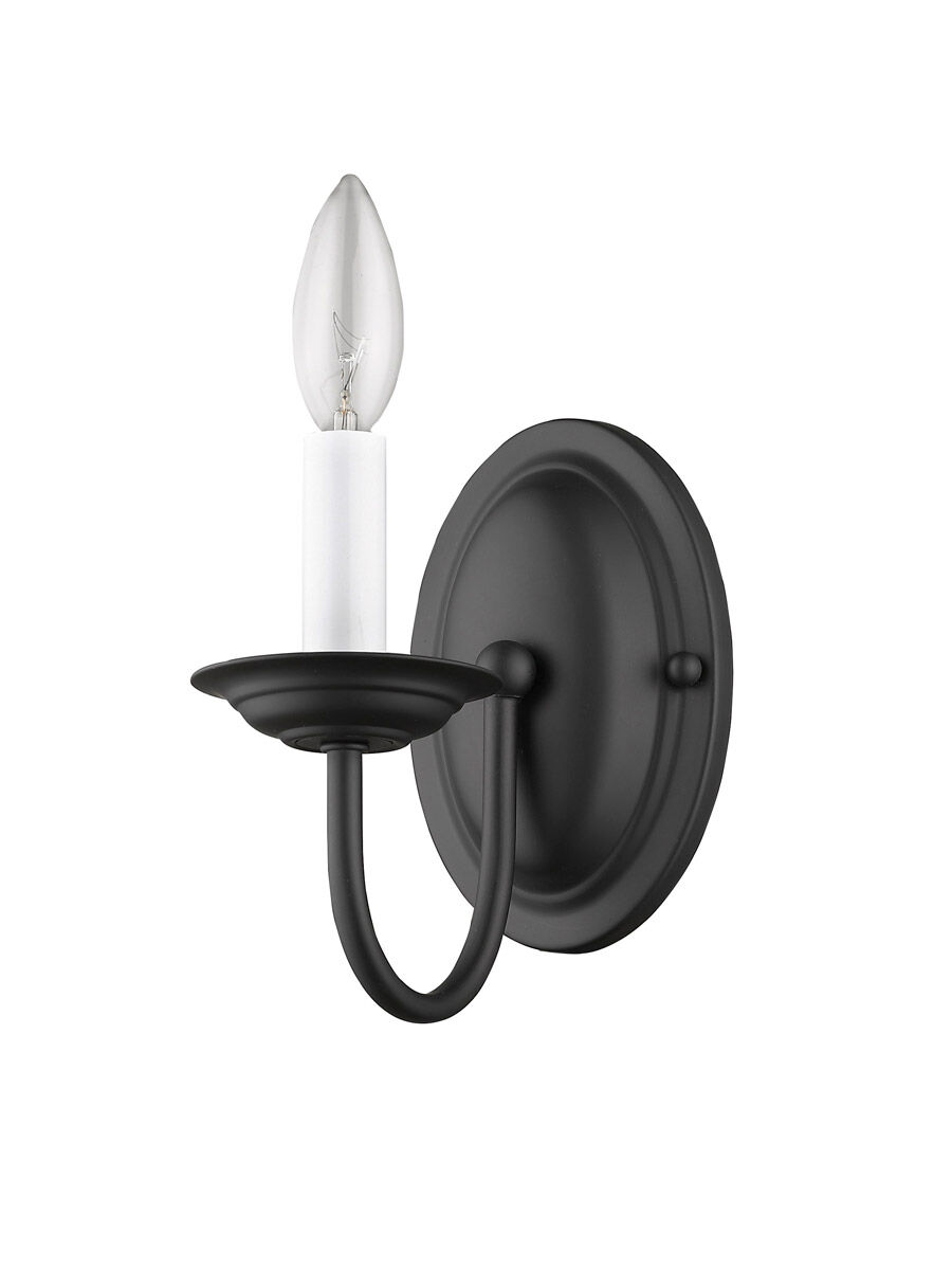 Home Basics 1 Light 4 inch Black Wall Sconce Wall Light