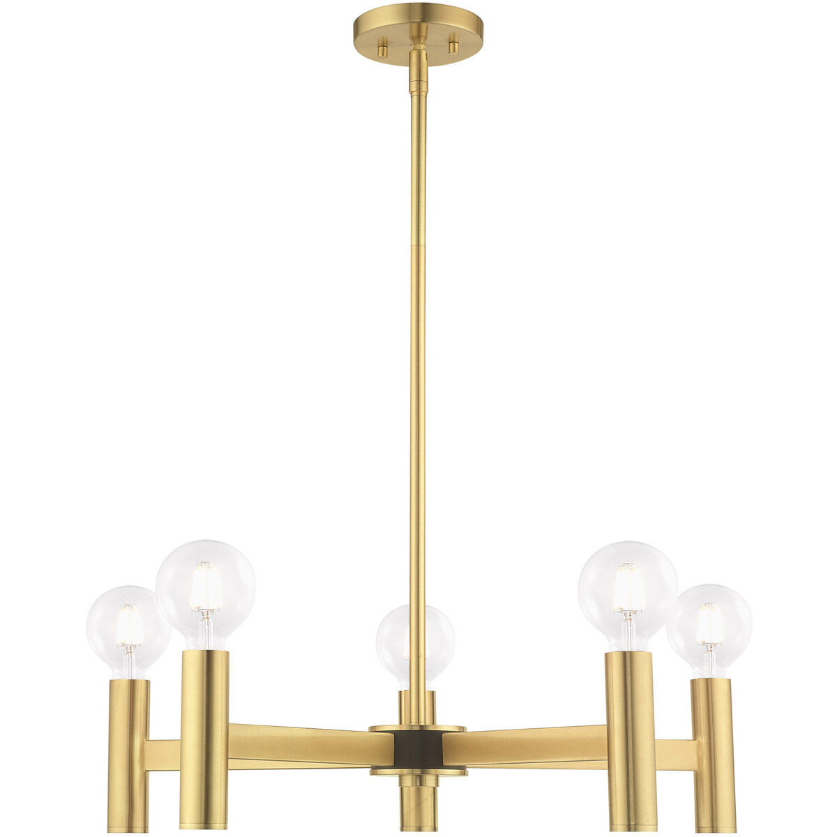 Copenhagen 5 Light 25 inch Satin Brass Chandelier Ceiling Light