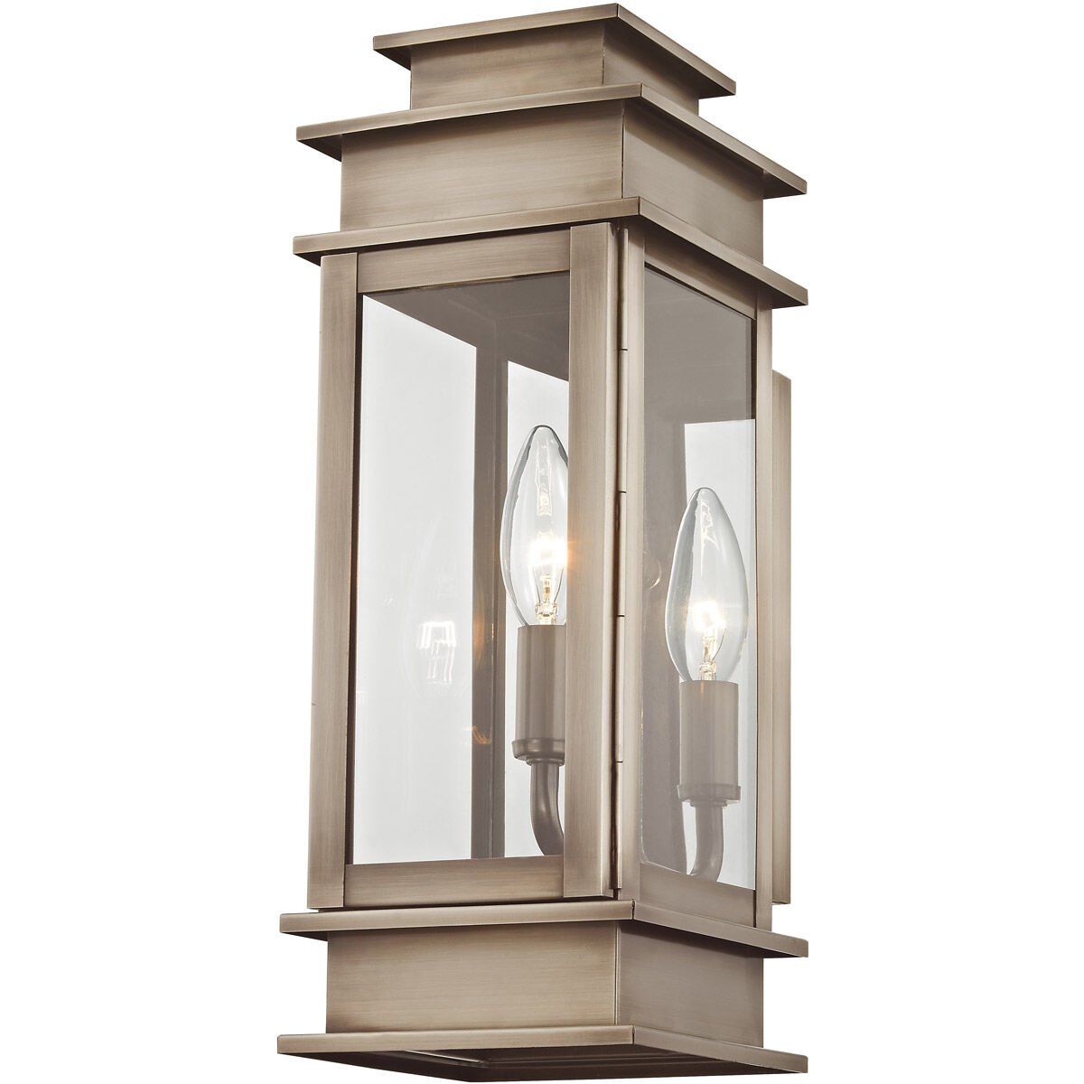 Princeton 1 Light 14 inch Vintage Pewter Outdoor Wall Lantern