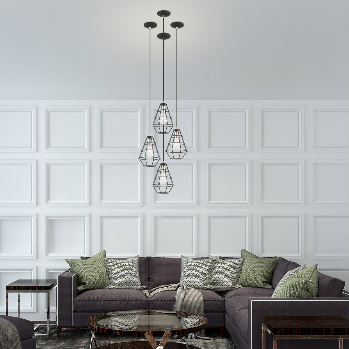 Geometric 1 Light 7.75 inch Black Mini Pendant Ceiling Light