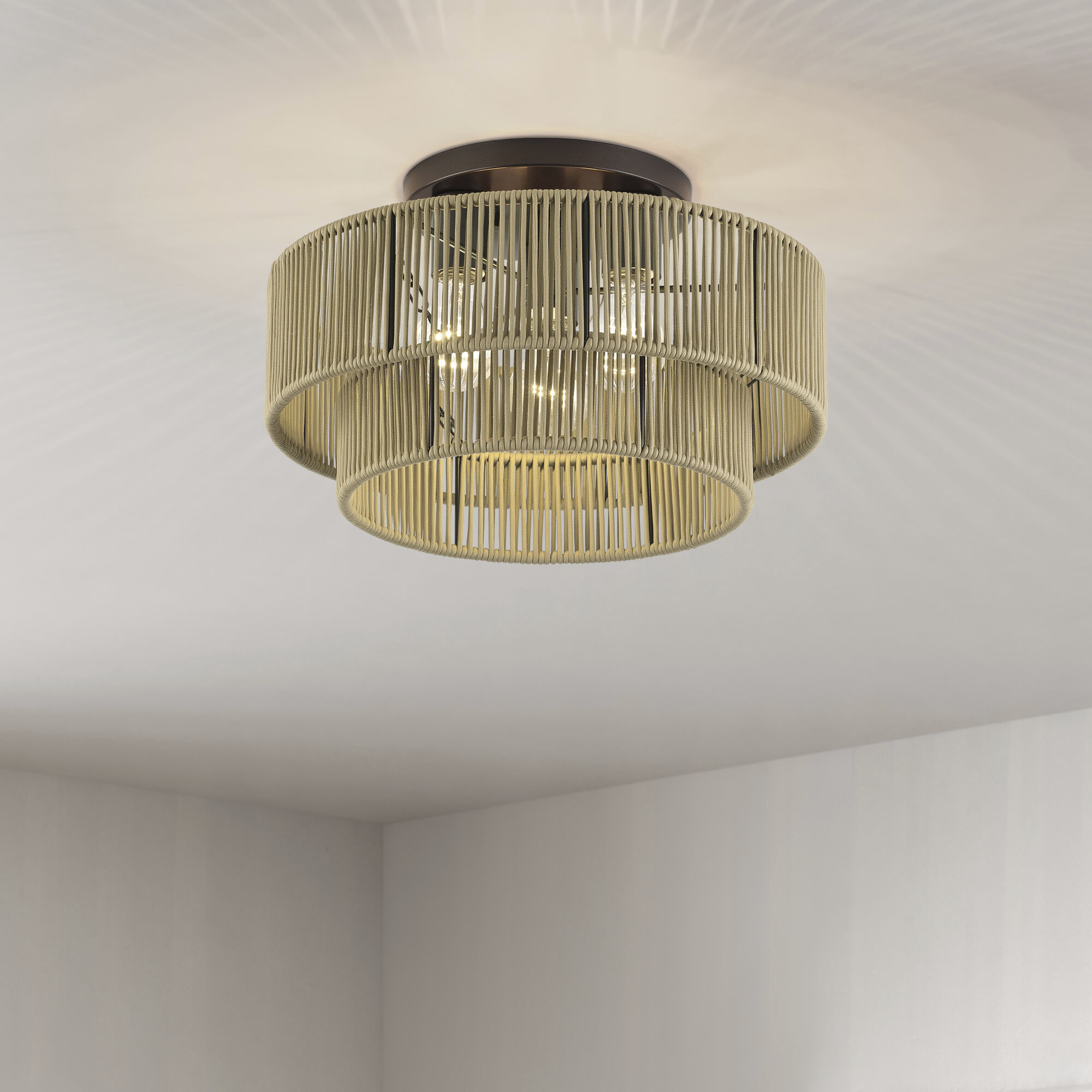 Acordia 3 Light 15 inch English Bronze Semi Flush Mount Ceiling Light, Large