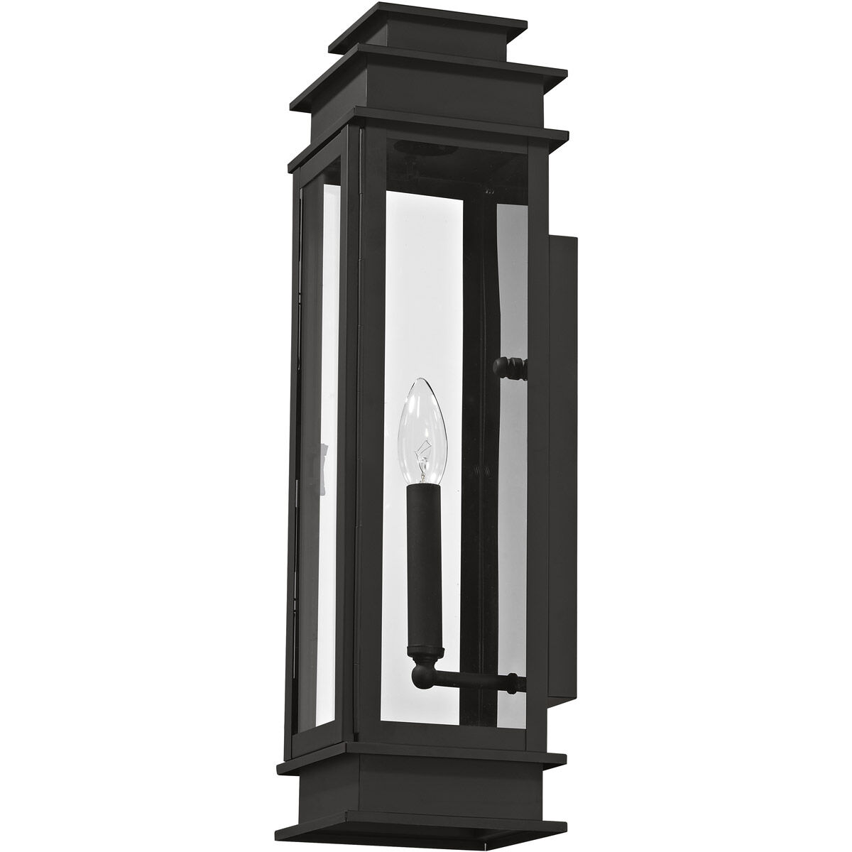 Princeton 1 Light 20.25 inch Black Outdoor Wall Lantern