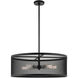 Industro 5 Light 25 inch Black with Brushed Nickel Accents Chandelier Ceiling Light