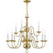 Williamsburgh 12 Light 26 inch Polished Brass Chandelier Ceiling Light