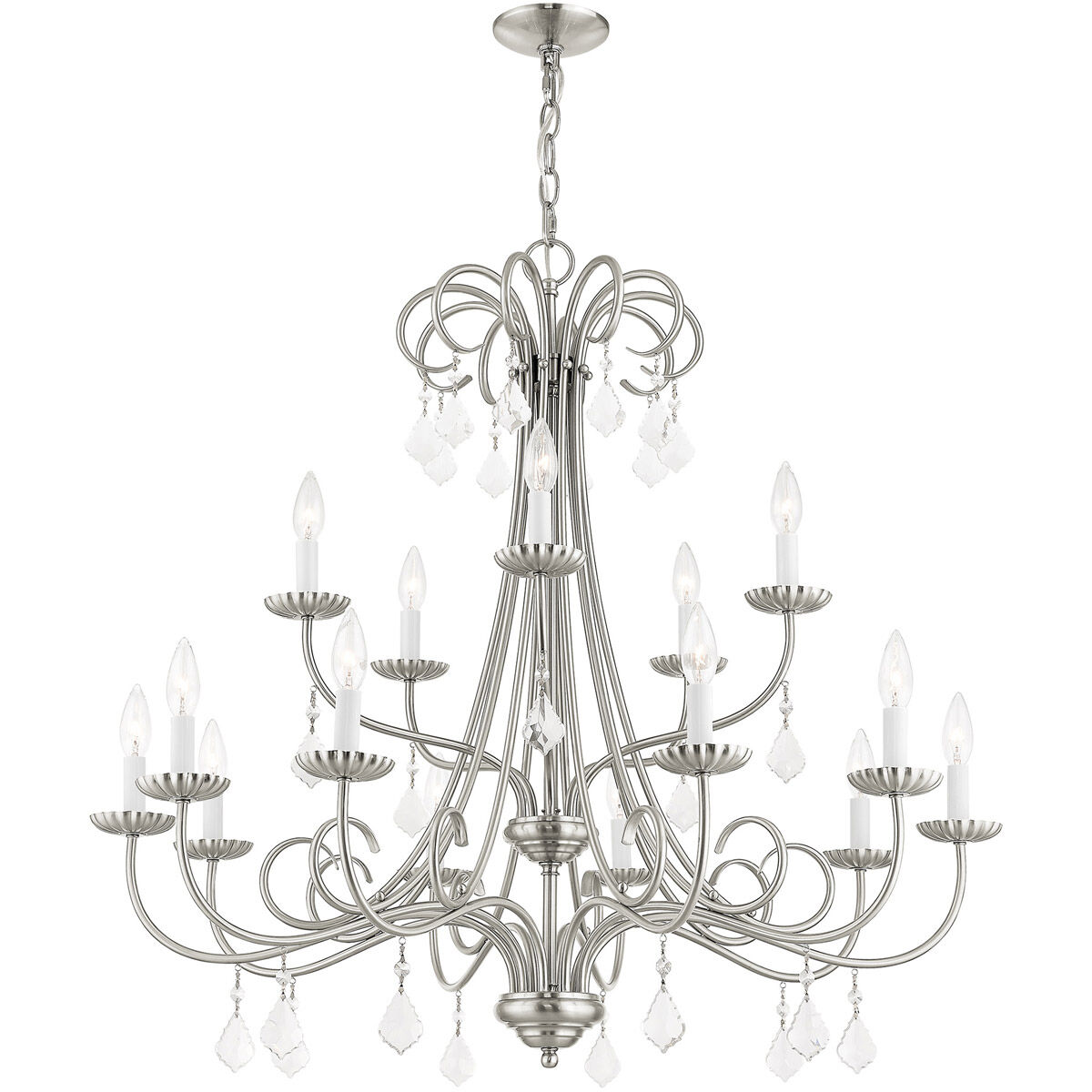 Daphne 15 Light 36 inch Brushed Nickel Foyer Chandelier Ceiling Light