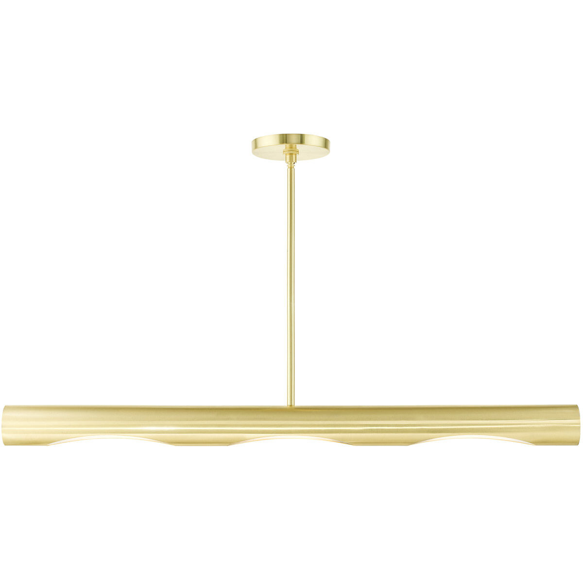 Novato 3 Light 42 inch Satin Brass Linear Chandelier Ceiling Light