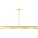 Novato 3 Light 42 inch Satin Brass Linear Chandelier Ceiling Light