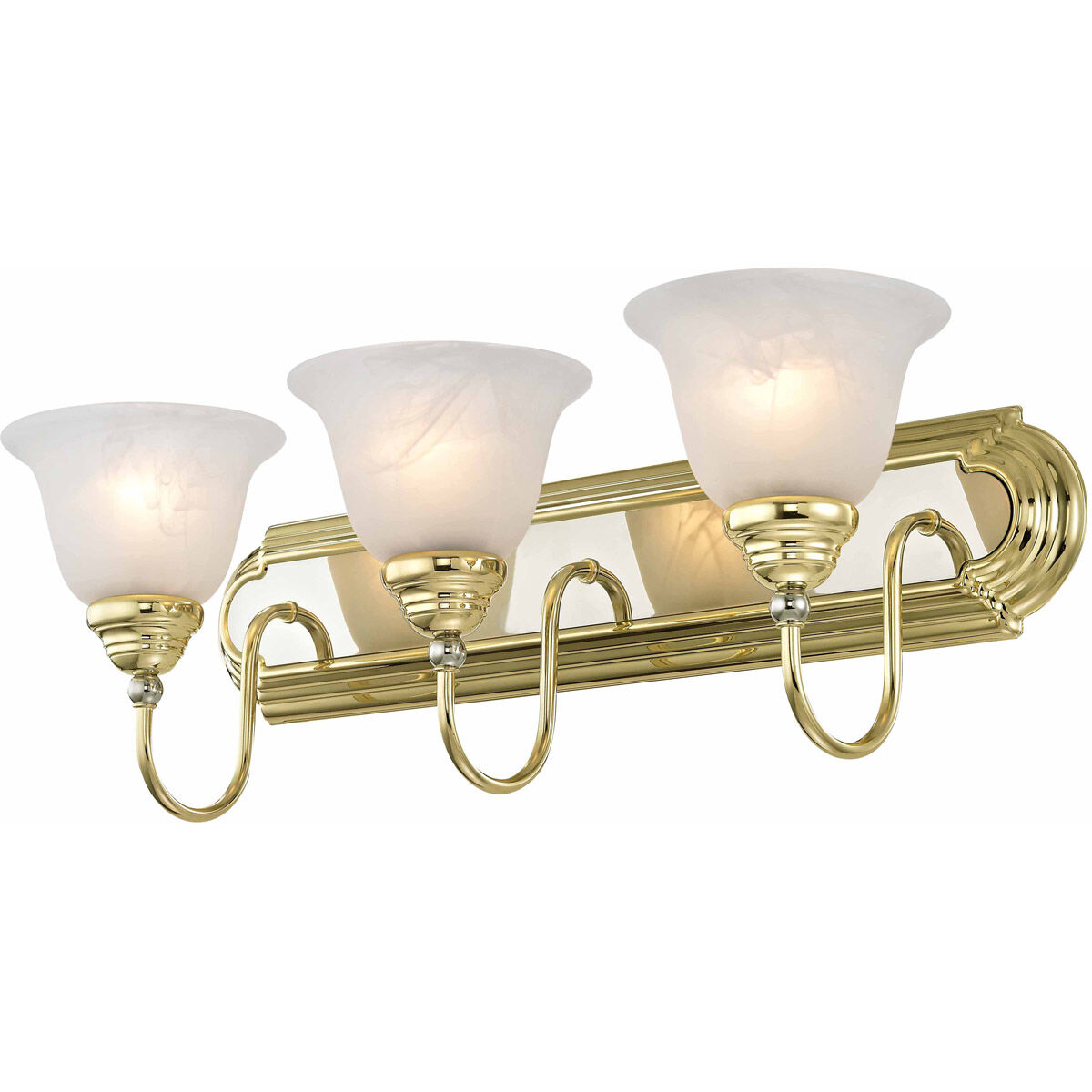 Belmont 3 Light 24 inch Polished Brass & Polished Chrome Bath Vanity Wall Light in Polished Brass and Chrome