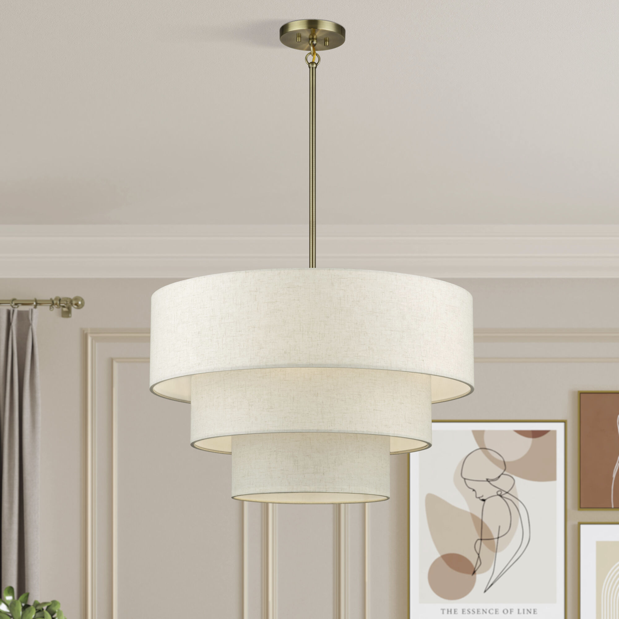 Manorwood 5 Light 28 inch Antique Brass Pendant Chandelier Ceiling Light, Medium