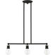 Lansdale 3 Light 24 inch Black with Brushed Nickel Accents Linear Chandelier Ceiling Light