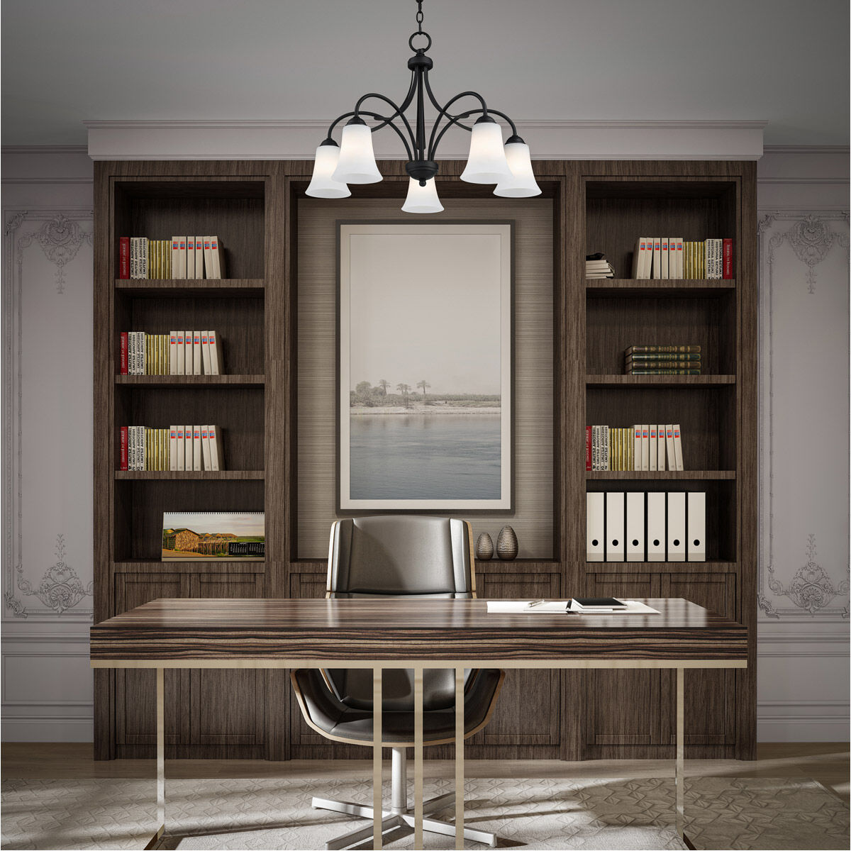 Ridgedale 5 Light 26 inch Black Chandelier Ceiling Light