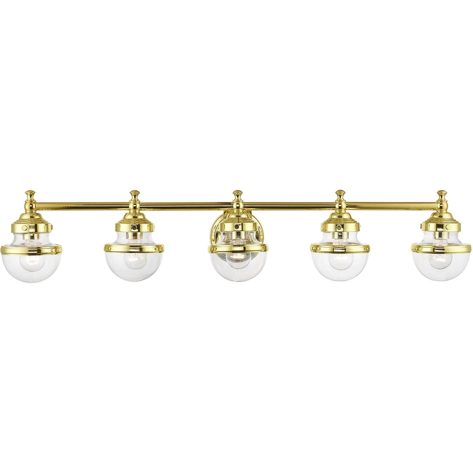 Oldwick 5 Light 42 inch Polished Brass Vanity Sconce Wall Light, Large