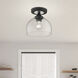 Glendon 1 Light 8.25 inch Black with Brushed Nickel Finish Accents Semi-Flush Ceiling Light in Black with Brushed Nickel Accent