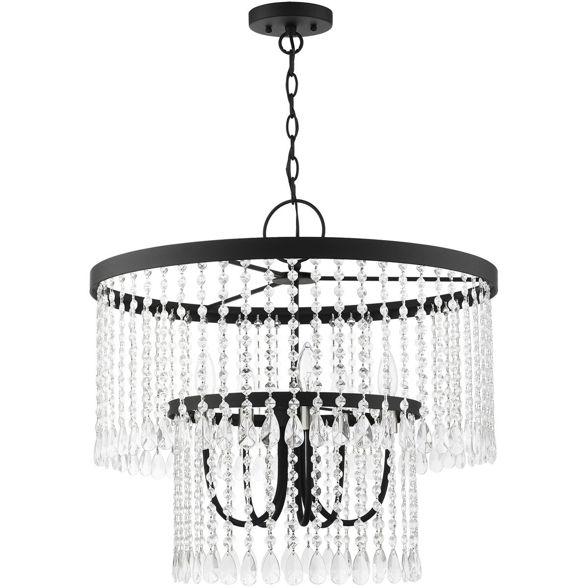 Elizabeth 5 Light 24 inch Black Pendant Chandelier Ceiling Light