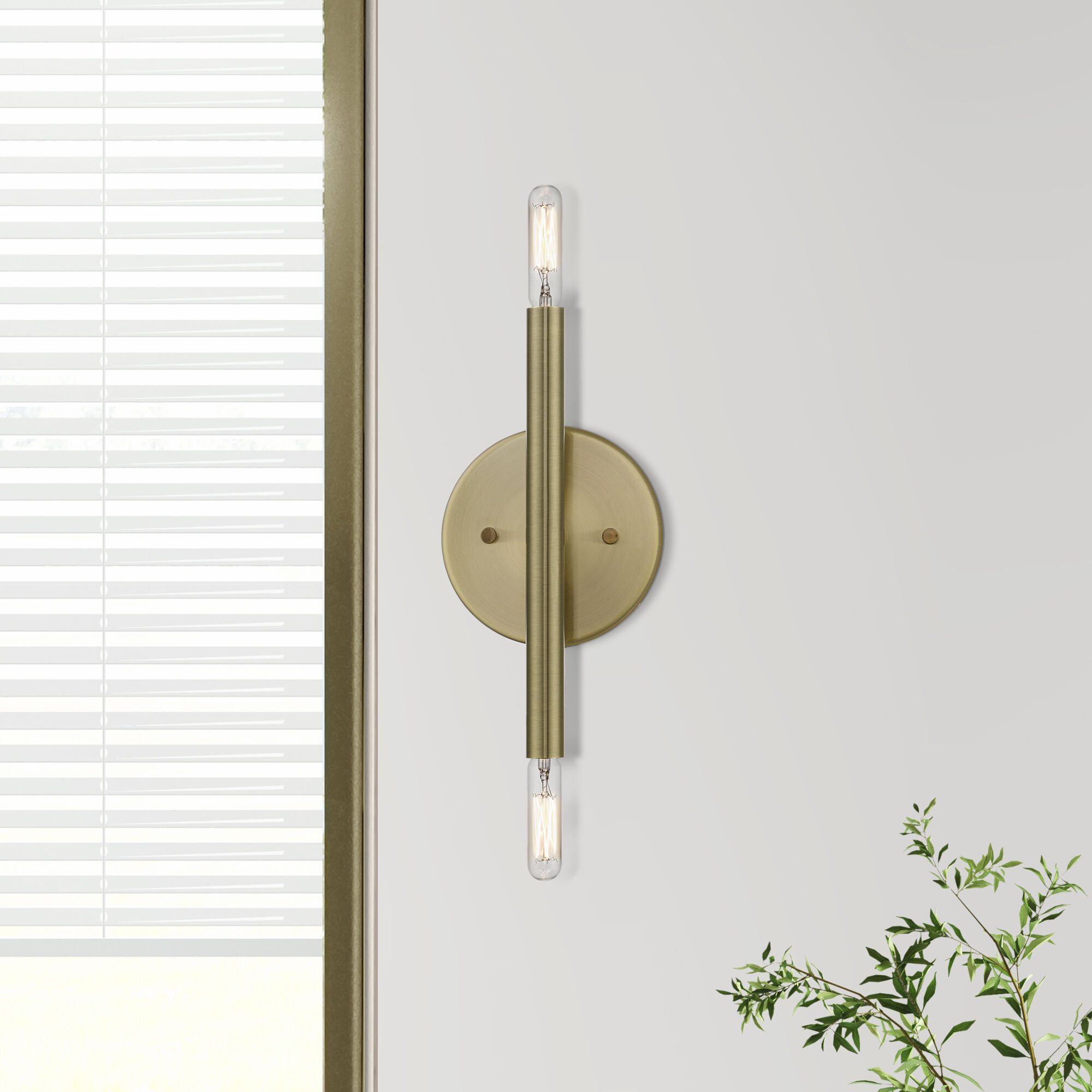 Copenhagen 2 Light 5 inch Antique Brass ADA ADA Wall Sconce Wall Light