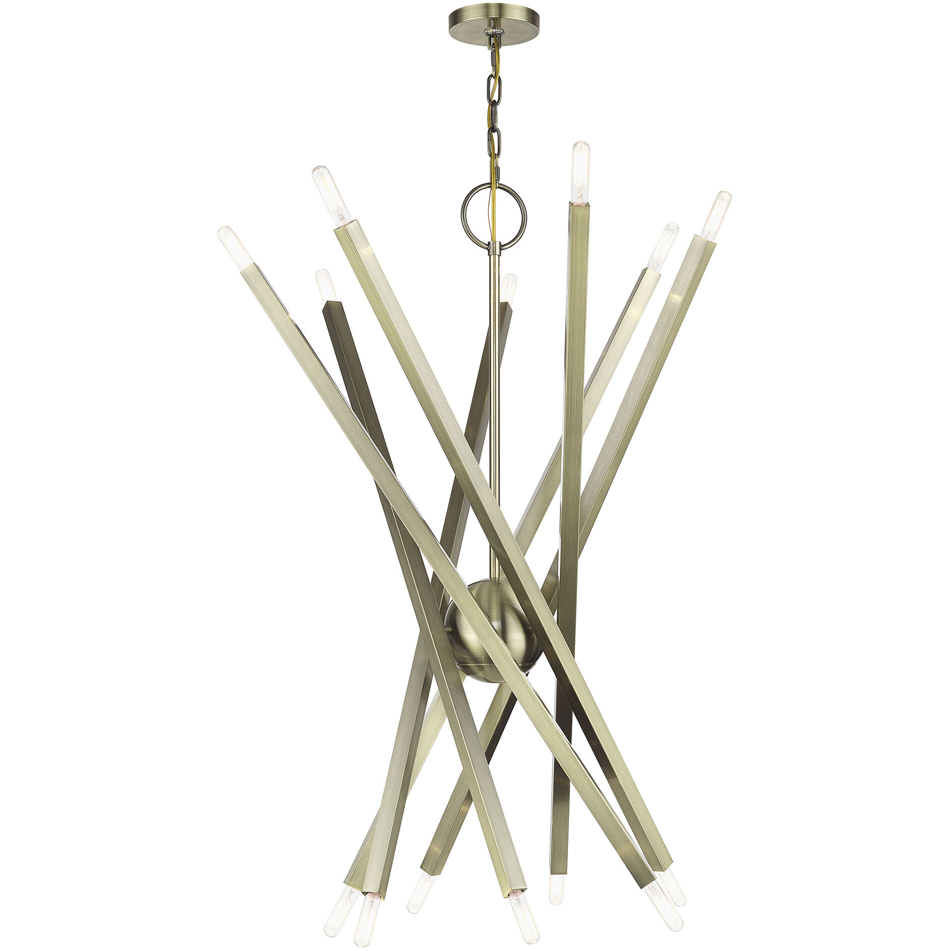 Monaco 14 Light 40 inch Antique Brass Foyer Chandelier Ceiling Light