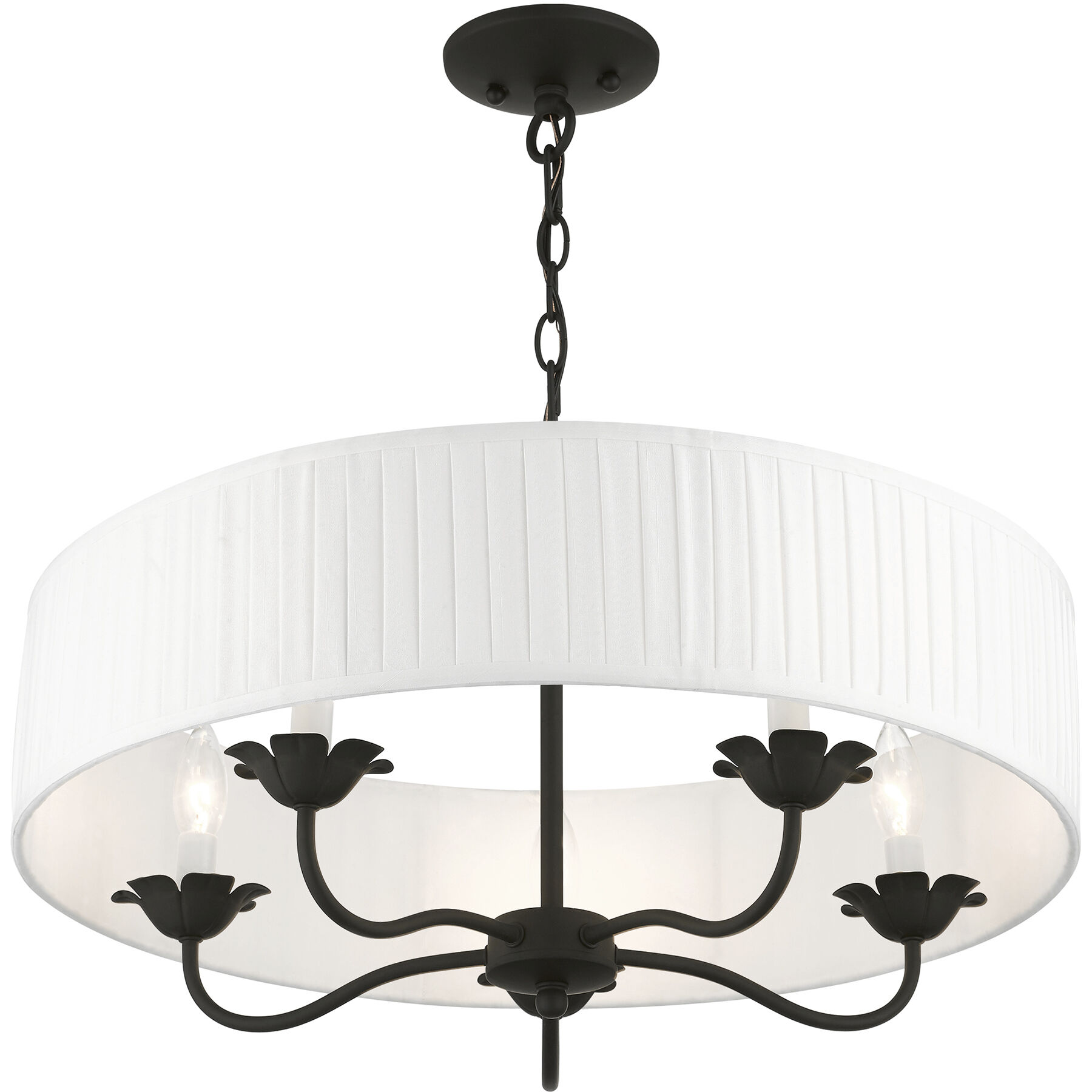 Edinburgh 5 Light 23 inch Black Pendant Chandelier Ceiling Light
