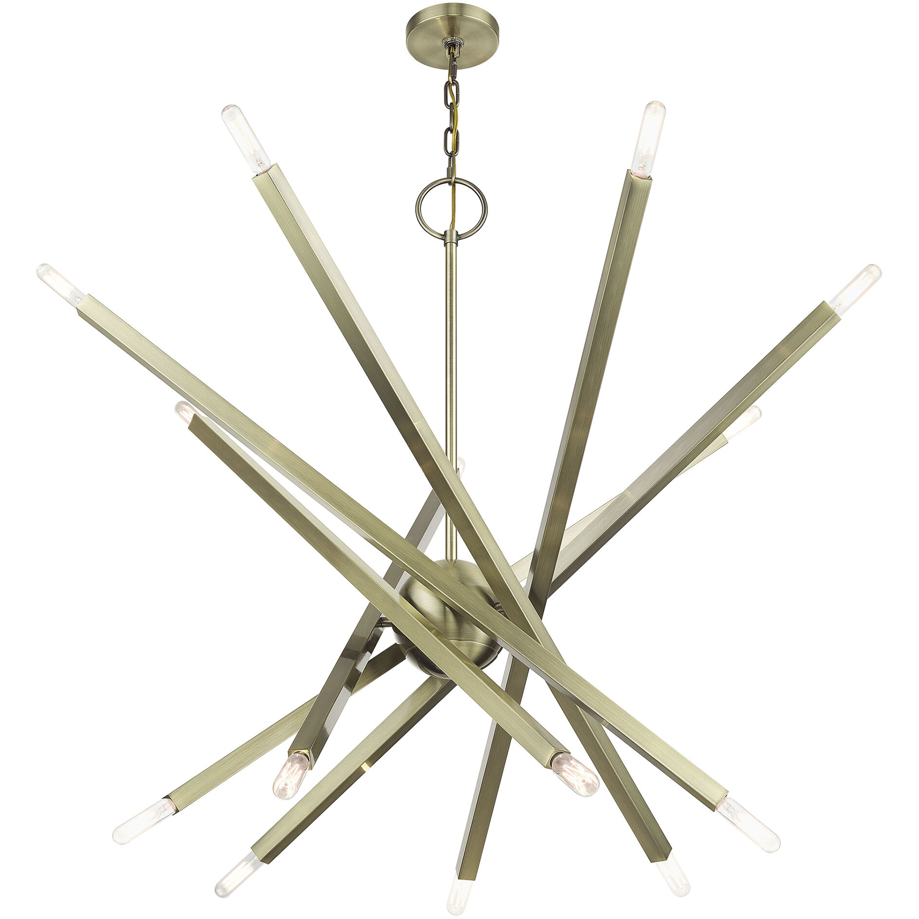 Monaco 14 Light 40 inch Antique Brass Foyer Chandelier Ceiling Light