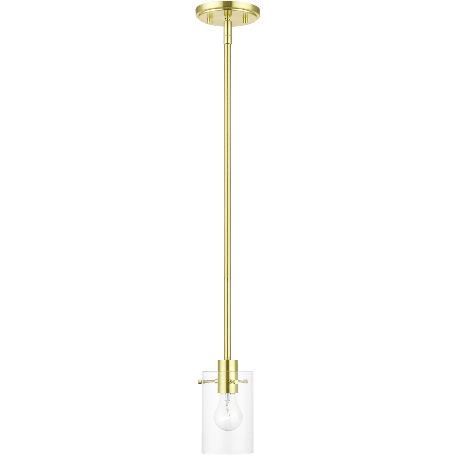 Munich 1 Light 5 inch Satin Brass Single Pendant Ceiling Light, Single