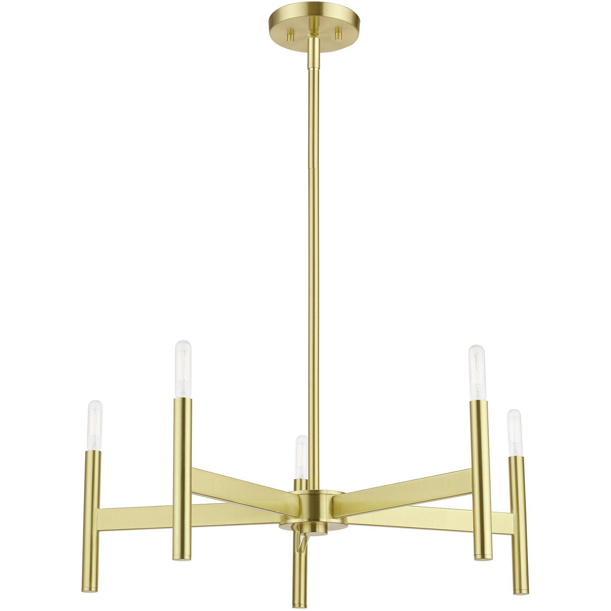 Copenhagen 5 Light 25 inch Satin Brass Chandelier Ceiling Light
