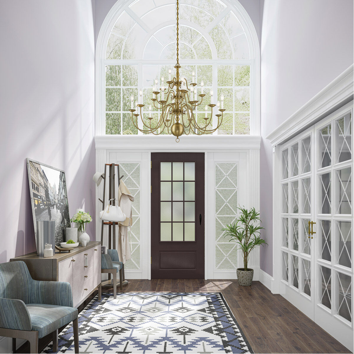 LiveX Lighting 5015-02ウィリアムズバーグ22ライトシャンデリア、磨かれた真鍮 Livex 5015-01 Williamsburgh 22 Light 42 inch Antique Brass