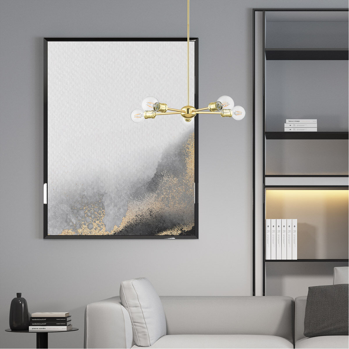 Lansdale 5 Light 19 inch Polished Brass Chandelier Ceiling Light