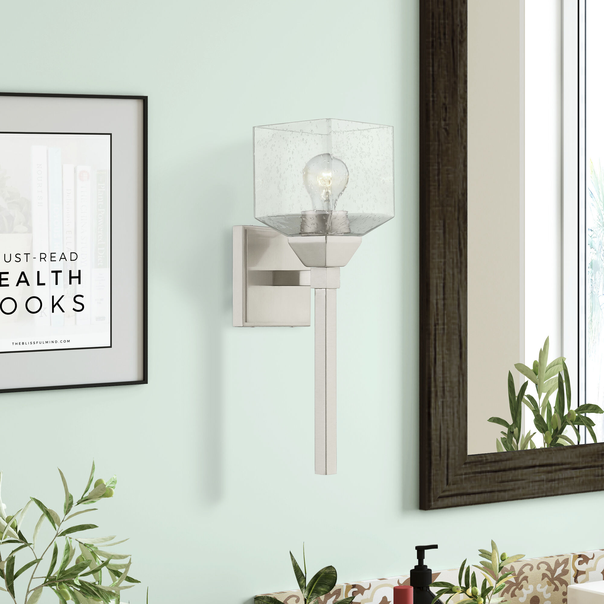 Aragon 1 Light 5 inch Brushed Nickel Vanity Sconce Wall Light