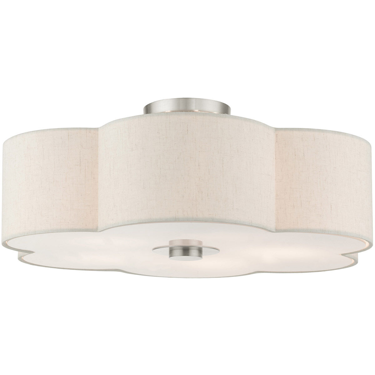 Solstice 5 Light 22 inch Brushed Nickel Semi Flush Ceiling Light