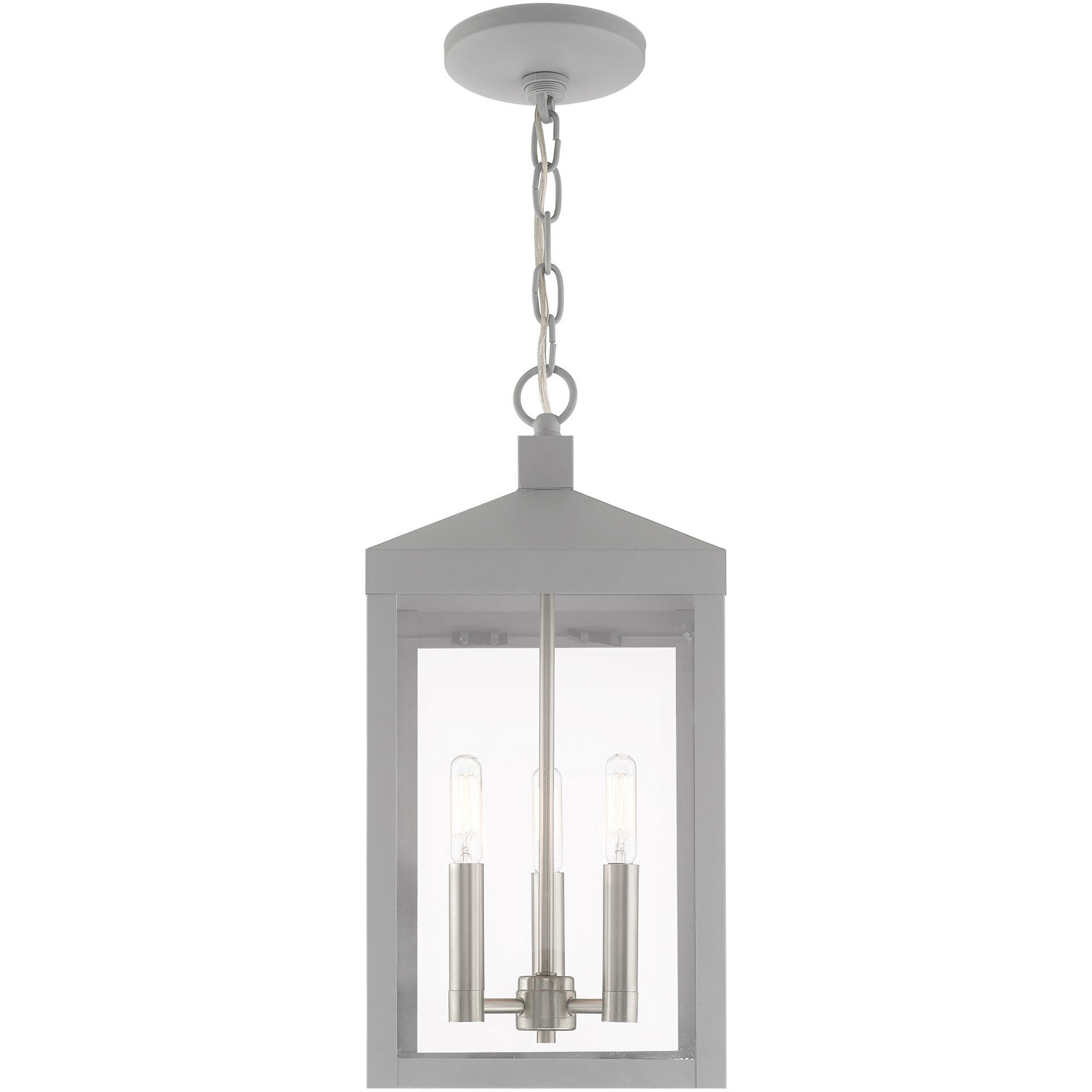 Nyack 3 Light 8.25 inch Nordic Gray Outdoor Pendant Lantern