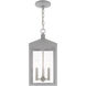 Nyack 3 Light 8.25 inch Nordic Gray Outdoor Pendant Lantern