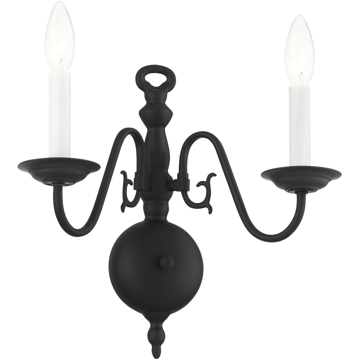 Williamsburg 2 Light 13 inch Black Sconce Wall Light
