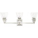 Mission 3 Light 25 inch Polished Chrome Vanity Sconce Wall Light